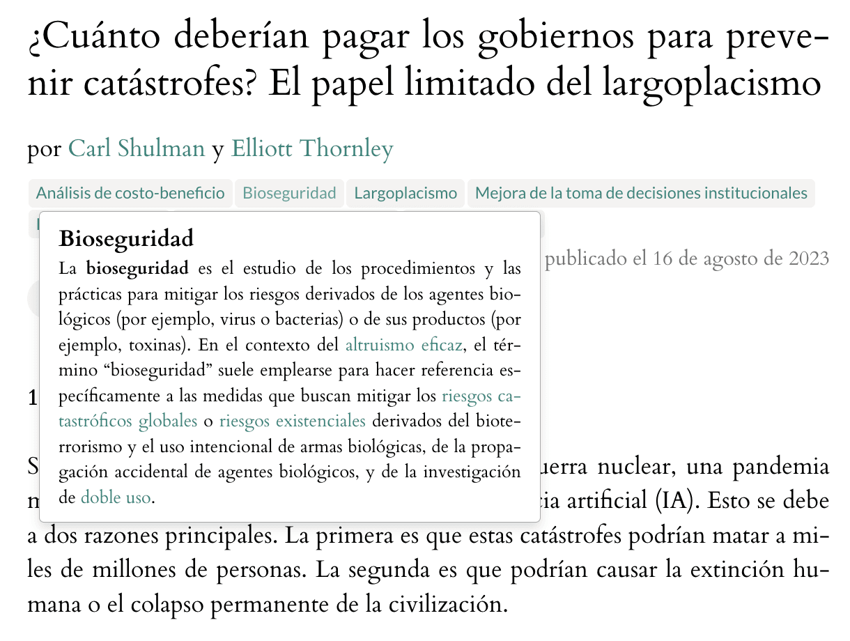 Captura de pantalla que destaca el sistema de etiquetado