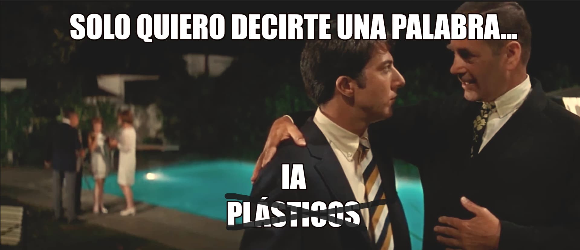 Un personaje del film El graduado dando asesoramiento sobre carreras profesionales.